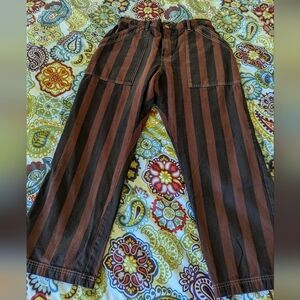 Black Stripe Work Pants Fudgesicle Brown